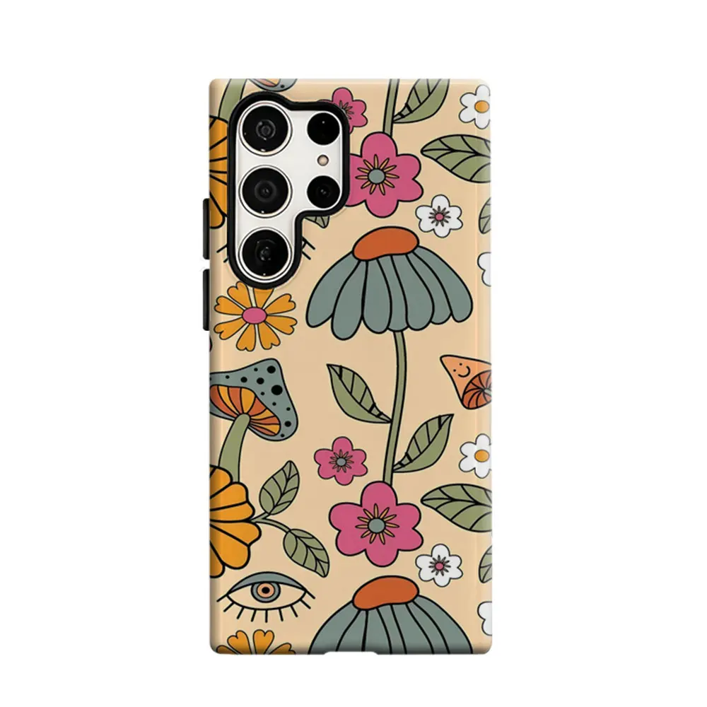 CaseLumi Phone Case For Samsung Galaxy S25 S24 S23 Ultra Plus HD Hard Boho Blooms Double Layer Cover Film Shell