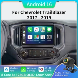 Carplay Radio for Chevrolet Trail Blazer 2017-2019 S10 Colorado Isuzu Android 16 Auto GPS Navigation Wifi Stereo 5G WIFI BT DVD