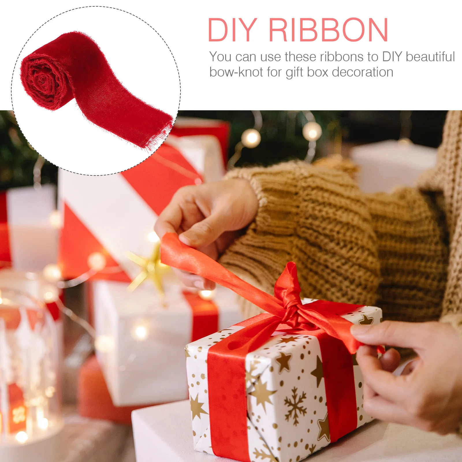 

3pcs 3 Rolls Hand-Tear Ribbon Premium Polyester High-Density Craft Decoration For Gift Box Wedding Party Diy Wrapping