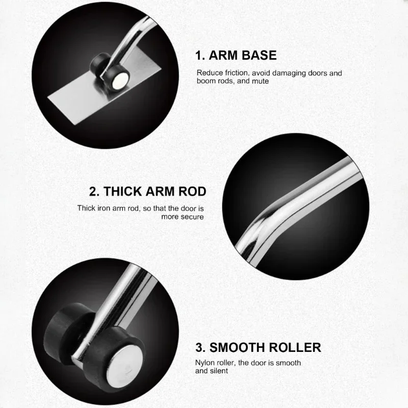 جميع الباب التلقائي المربع الأسود/الفضي أقرب باب الربيع إغلاق جهاز قوة قابل للتعديل تحويل الأبواب المفصلية إلى إغلاق ذاتي #4