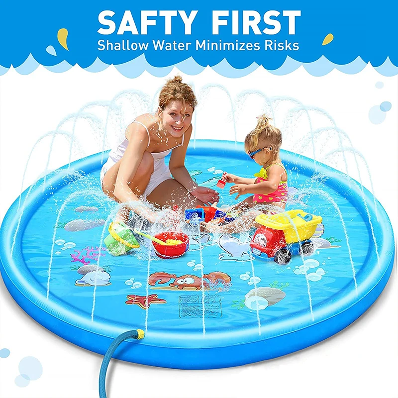 100/170 CM Kids Paddling Pad Inflatable Water Jet Swimming Pool Summer Beach Outdoor Games Toy Lawn Swimming Pool Mat Kids Toys