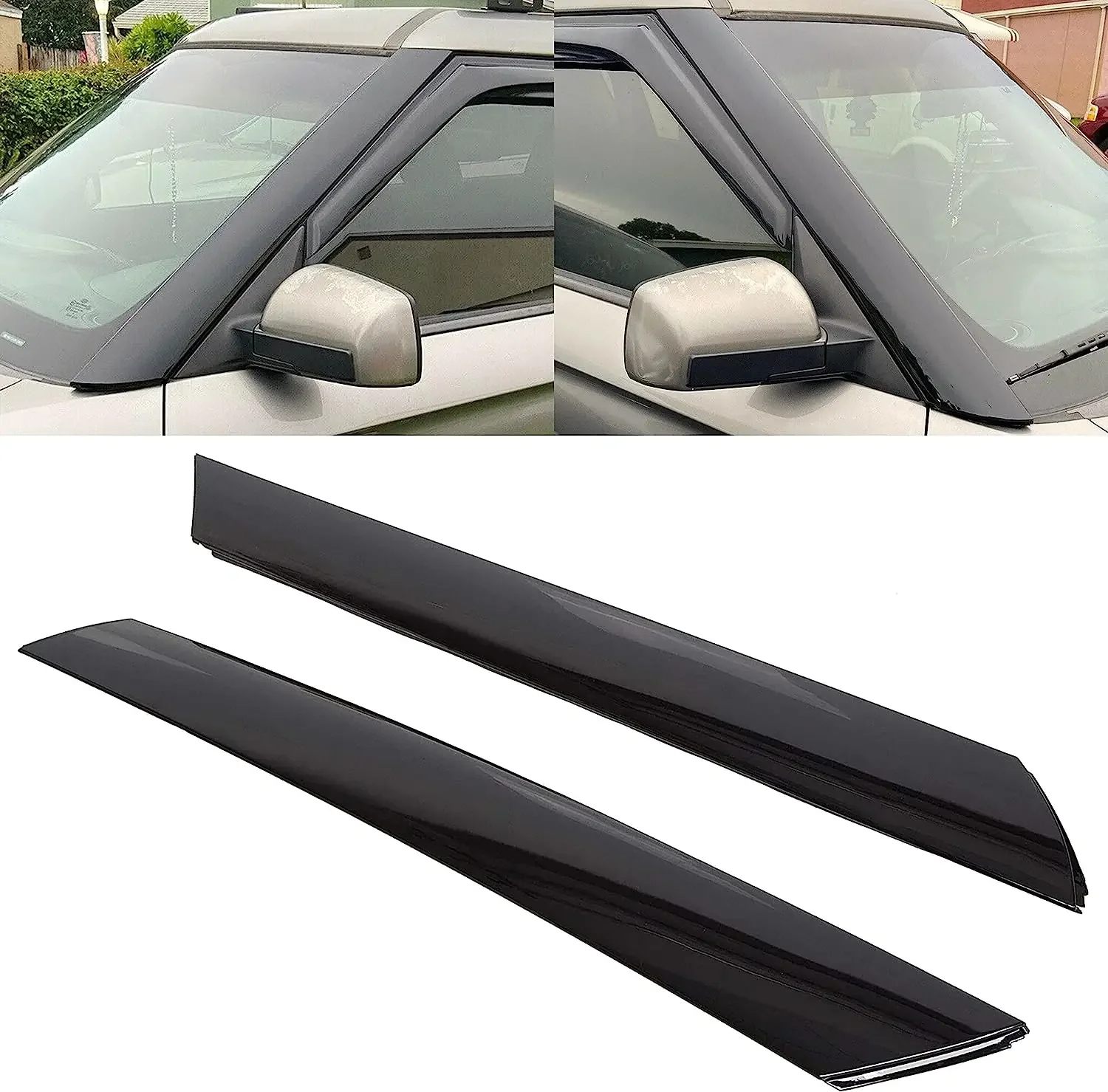 Windshield A-Pillar Trim Panels Left Right Set for Kia Soul 2010-2013 Matching Factory Specifications OEM 861702K500 861802K500