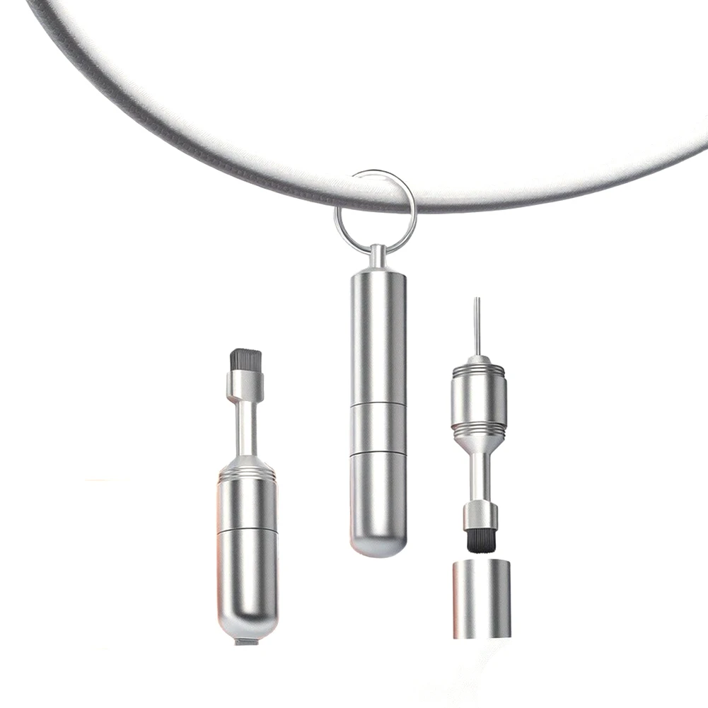 SIM Card Ejector and Earphone Cleaning for Tool in Lightweight Aluminum Alloy with Convenient Keychain for Daily Use