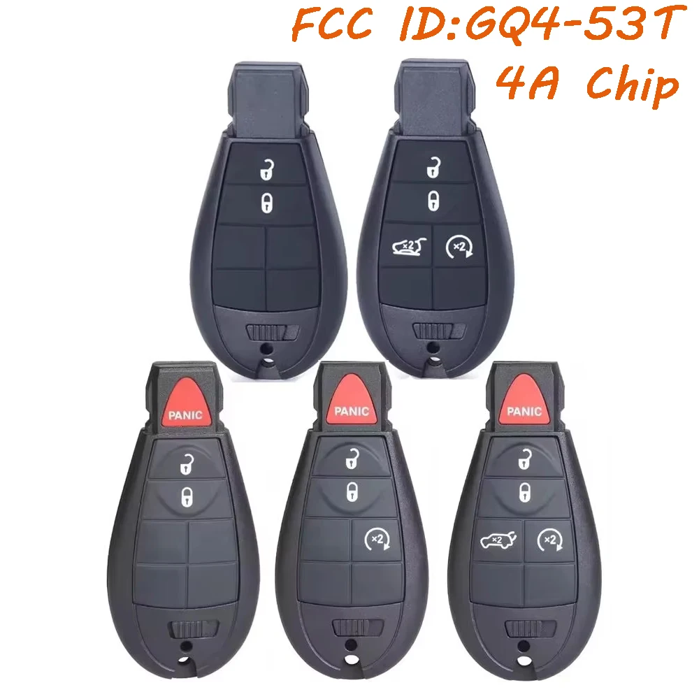 DIYKEY GQ4-53T 4A Chip Fobik Remote Key Fob untuk Jeep Cherokee Sport KL 2014 2015 2015 2017 2018 2019 433MHz 68105083 68105081