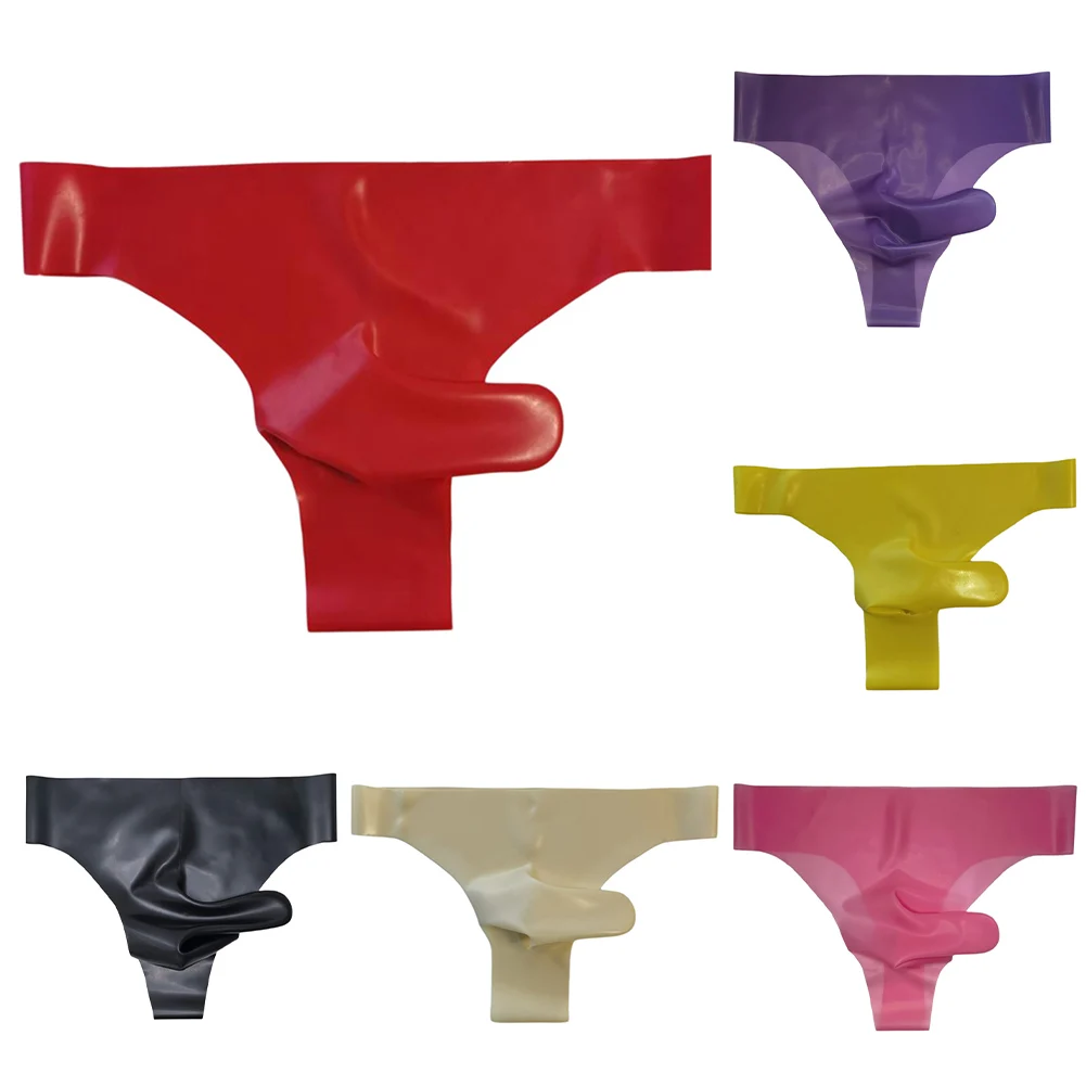 

Mens Latex Underwear Rubber Elephant Nose Stretch Lingerie See-Through Underpants Erotic Hombre Briefs Safety Soft Sleep Panties