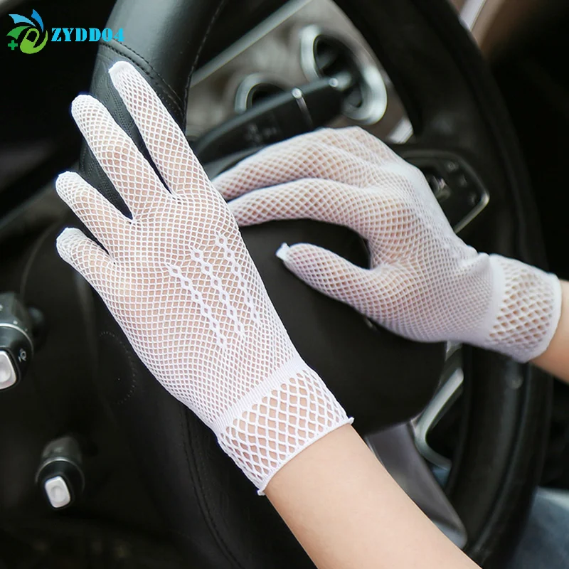 ●1 Pair Women Fishnet Mesh Gloves Elegant Lace Hollow Gloves Fashion Breathable Party Daily Hand Accessories