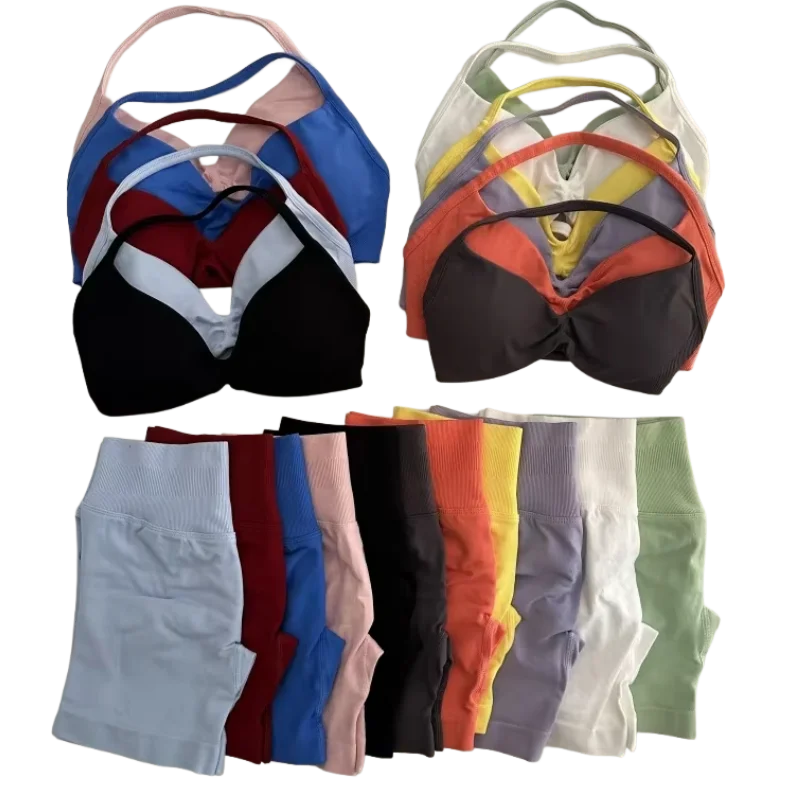 

2 Piece Yoga Set Strappy Bra&Leggings Gril's Women's Resistance Training Yoga Pilates Gym Workout Suit High Elastic Seamless Set