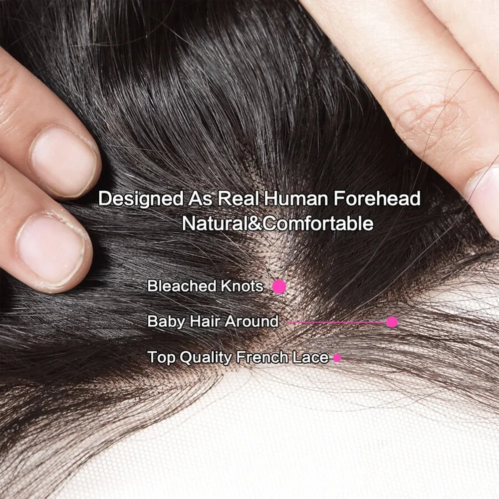 Bundel rambut manusia dengan penutup gelombang dalam ekstensi Frontal 13x4 HD renda 100% bundel rambut manusia dengan penutup rambut Brasil