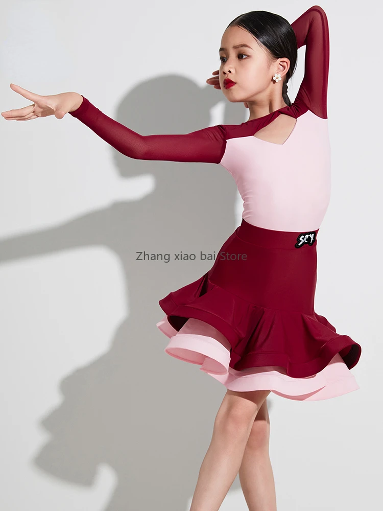 

Cha Cha Rumba Tango Samba Latin Dance Costume Kids Latin Dance Dress Girls Professional Ballroom Dance Competition Dresses Child