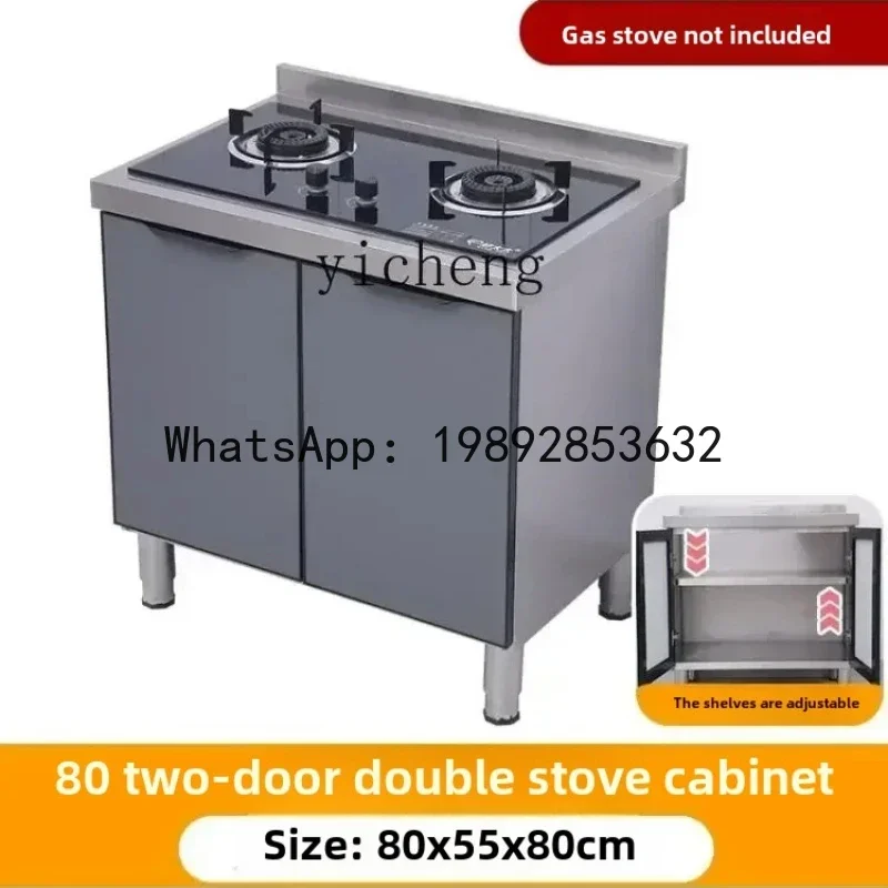 I24  stainless steel kitchen custom cabinet simple sink stove cabinet integrated storage basket cupboard