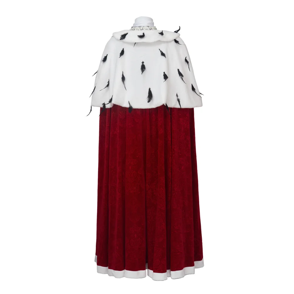 Kostum Raja George III Cosplay Ratu Charlotte Jubah Raja Abad Pertengahan untuk Pakaian Pesta Halloween Pria Dewasa