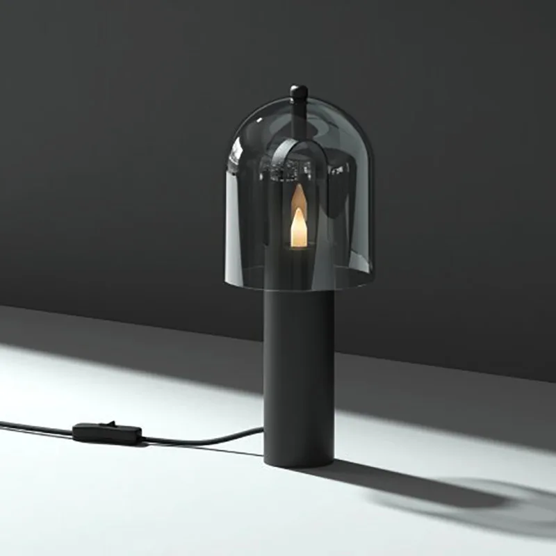 high quality modern simple creative black glass hemisphere shape indoor home hotel led table lamp