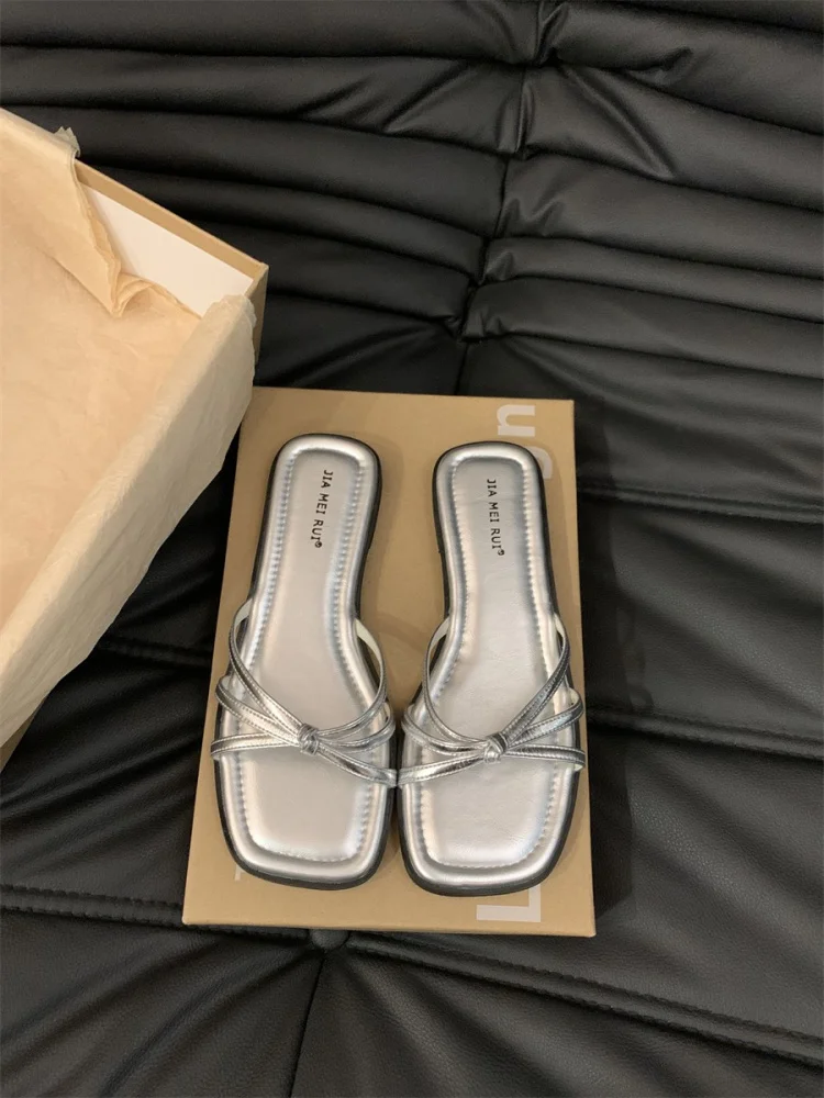 Sandali piatti da donna di grandi dimensioni, comode pantofole da spiaggia slip-on larghe, antiscivolo, per donne incinte e da indossare ogni giorno