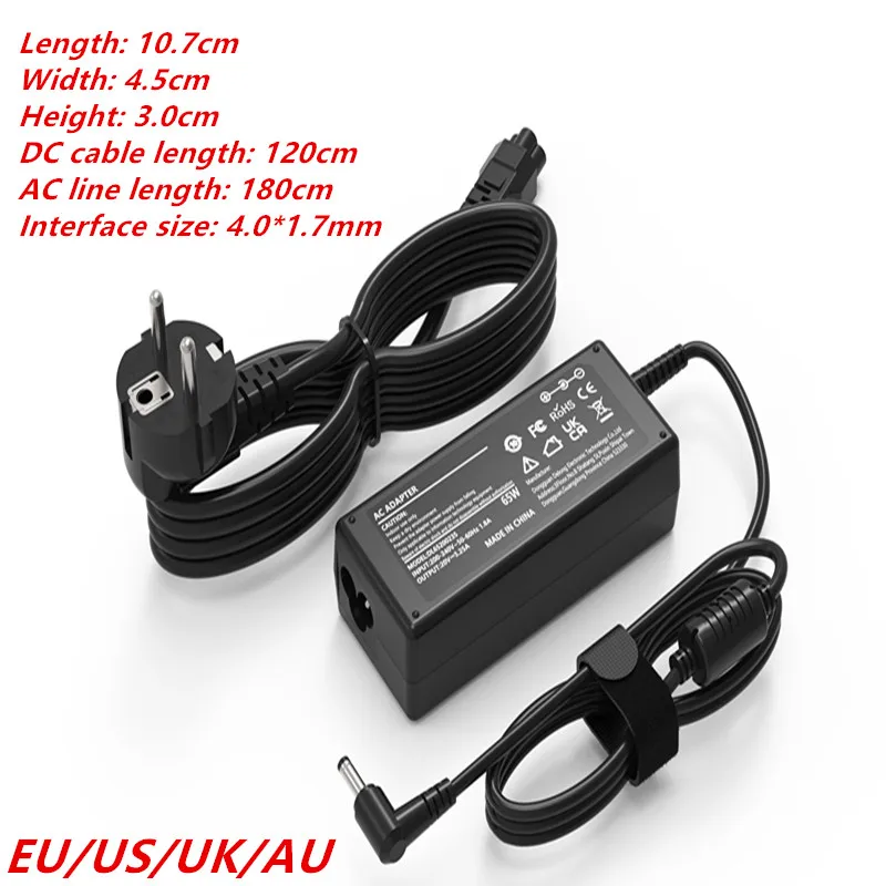 

65W Adapter Charger Laptop Power Cord for Lenovo IdeaPad 4 5 6 1470 1480 1570 1580 110s 310 330s 510 520 530s 710s YOGA 710 510