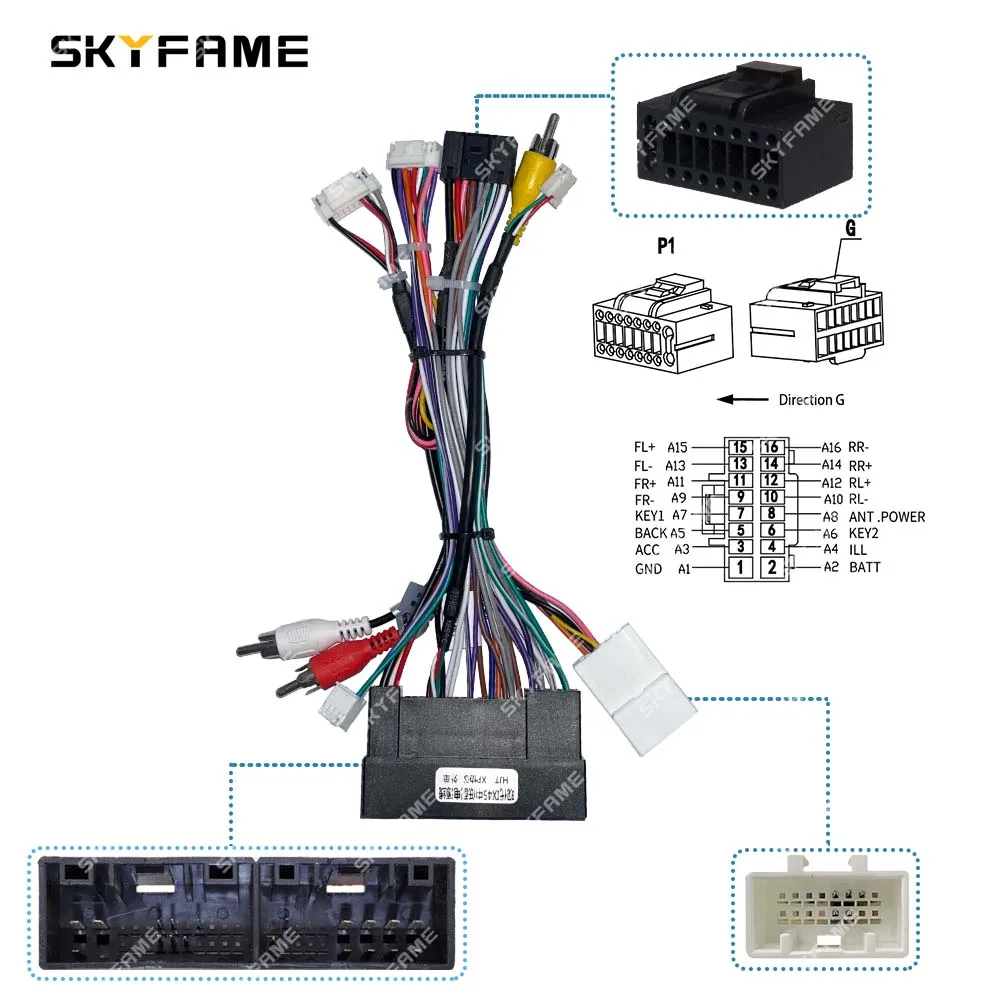 SKYFAME Car 16pin Wiring Harness Adapter Canbus Box Decoder Android Radio Power Cable For KIA K7 Cadenza Sorento Hyundai Azera