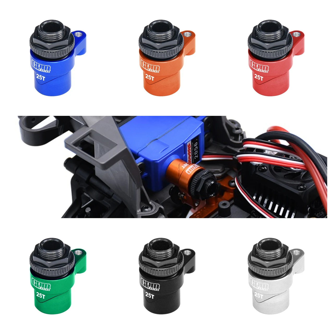 GPM 7075 Alloy 25T Servo Saver Set Horn W. زنبرك مدمج TRAXXAS Mini Maxx، Mini XRT، Mini Slash، Mini Rally #1