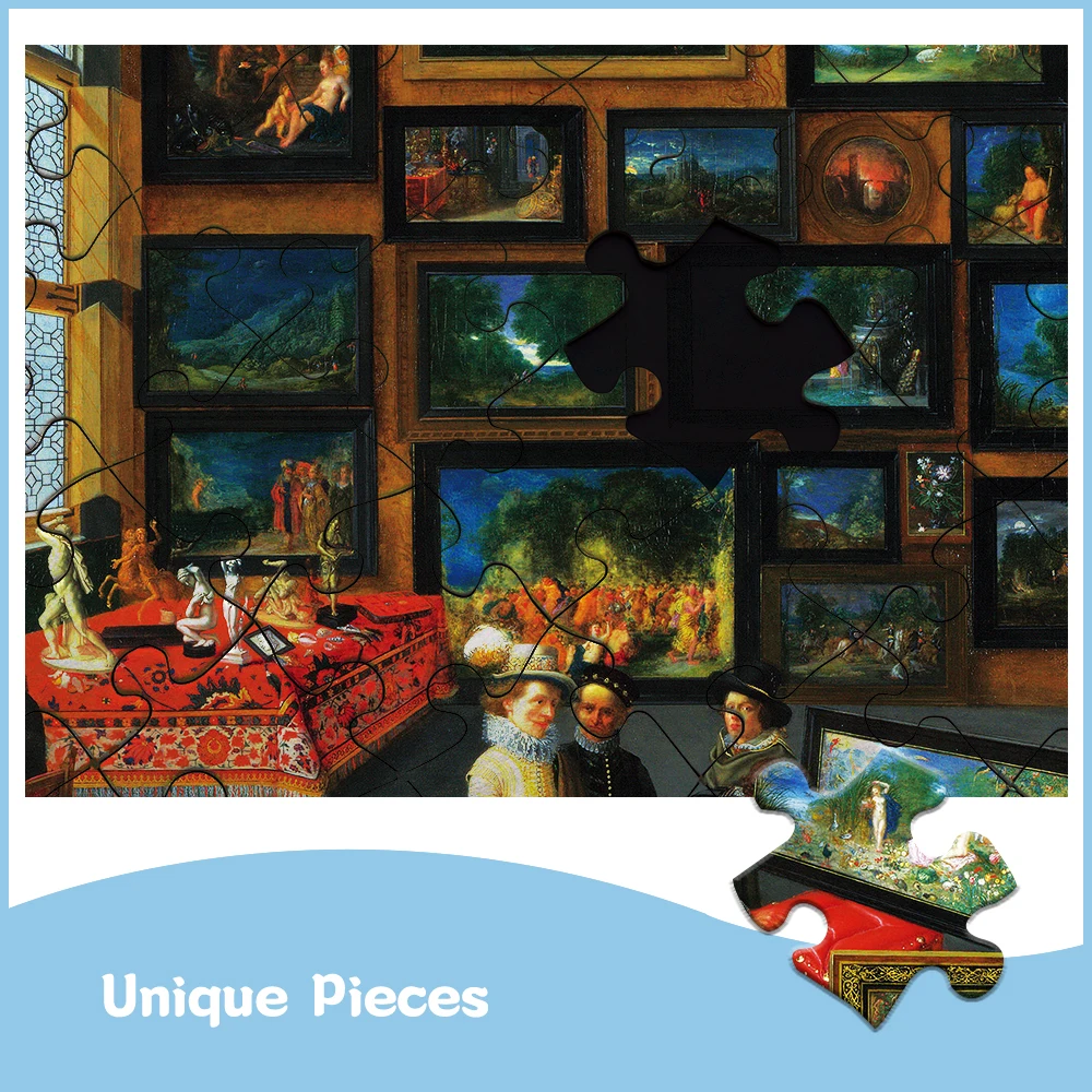 Art Connoisseur Wall Art - هدية عيد الميلاد الاحتفالية "غرفة مليئة باللوحات" تصميم طباعة زخرفية مقاس 26.38 × 18.9 بوصة #6