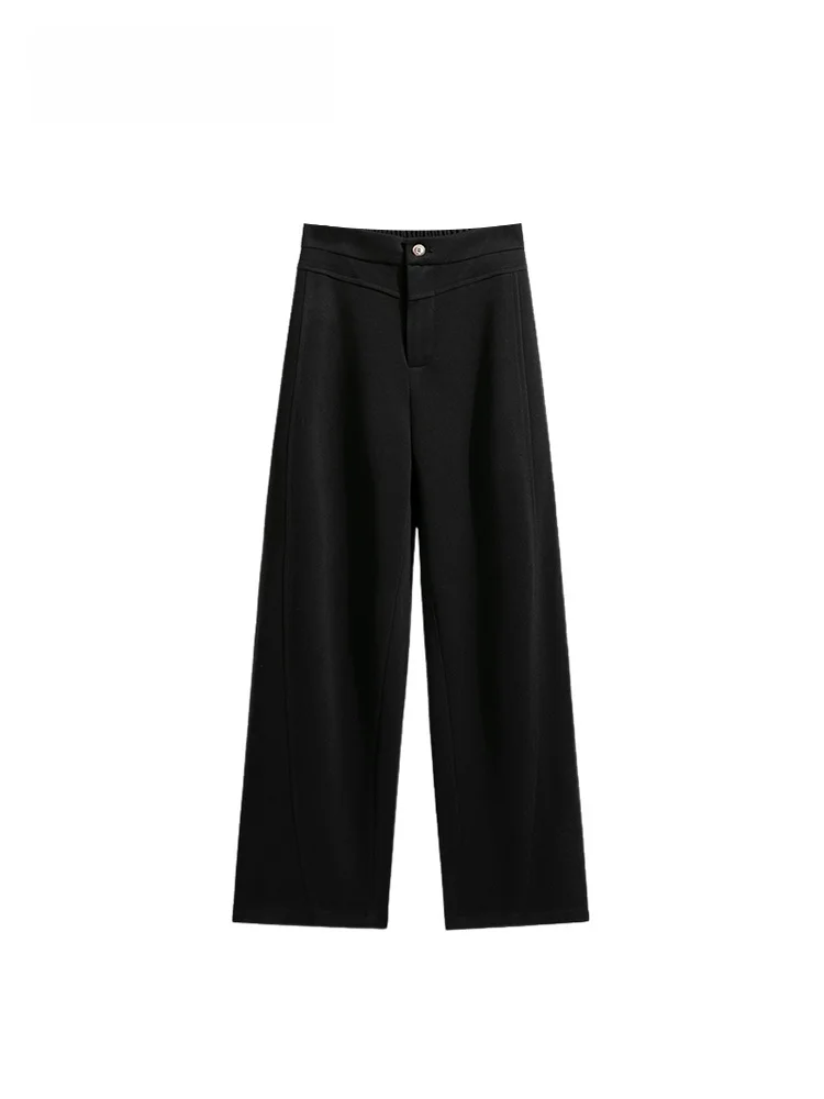 

High Waist Straight Leg Suit Pants for Women plus Size Faionable Slimming Trousers Casual Polyester Fiber Winter Season