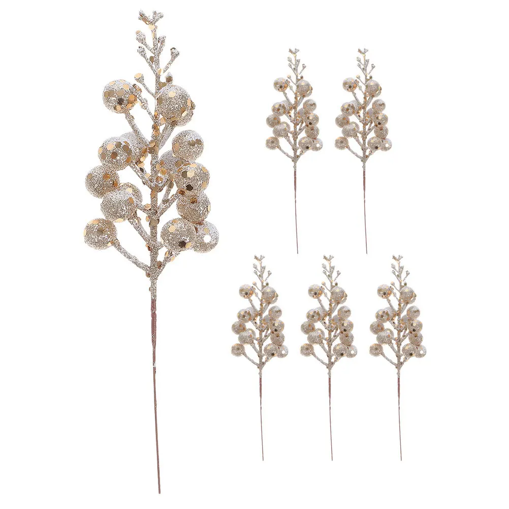 

6Pcs Christmas Tree Ornaments Artificial Berry Picks Realistic Looking Berries for Holiday Season Decor Wedding Favor Crafts