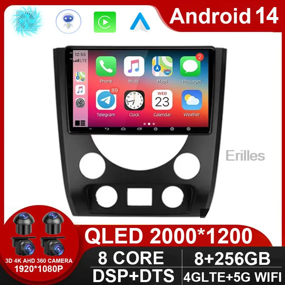 

8 core Car Radio GPS Android 14 For SsangYong Rexton Y290 III 3 2012 - 2017 Multimedia Video Player Navigation Carplay NO DVD