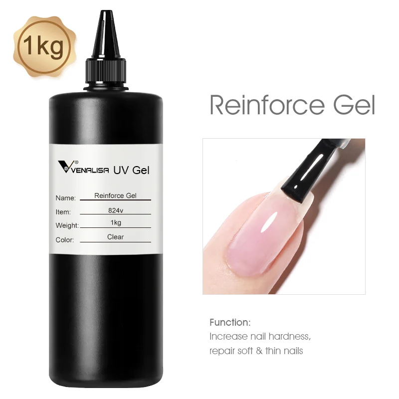#1004 Ven alisa Nagel Gel politur Rohmaterial Gelee Nude Pink 1l UV-LED-Gel Nachfüll gel Diamant Long Wear Top Coat Gel einweichen – Detail 8