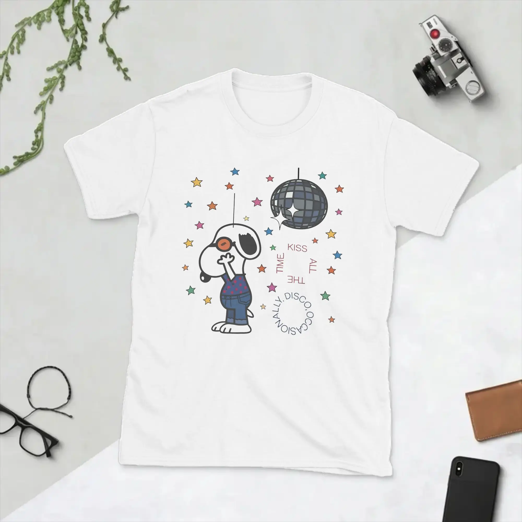 Fun Harrys-Styles Kiss All The Time Disco Occasionally T-Shirt for Men O Neck 100% Cotton T Shirt Snoopys Tee Shirt New Clothes