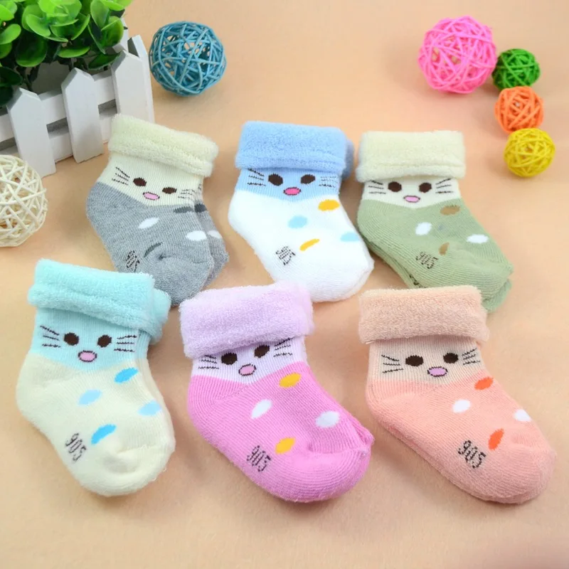 

12 Pairs/Lot Thick Terry Cotton Baby Kids Socks Winter Soft Warm Socks for Children Boys Girls Thermal Floor Socks