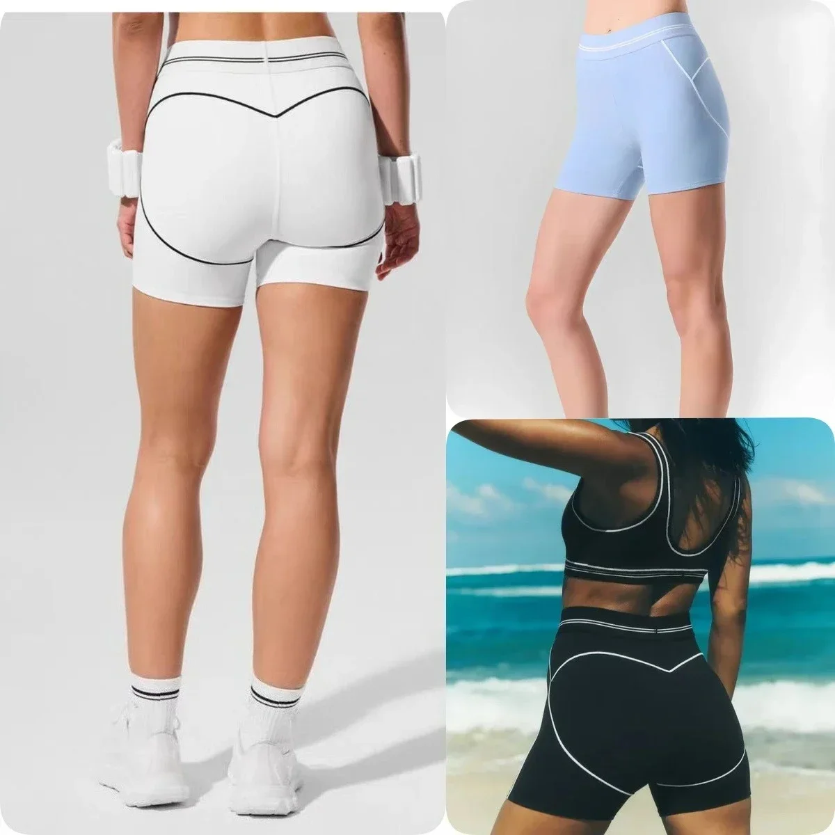 

lo 2 Pieces Yoga Set Brush High Waist Workout Legging Tight Fitness Shorts Women Sport Bra Running Gym Suit Active Wear