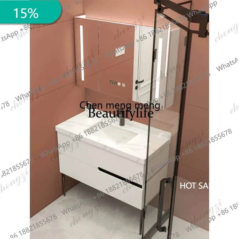 EE182 Bathroom Vanity Floor Type Standing Set Light Luxury With Sink Cabinet Smart Modern Nordic Hand Wash Basin Mirror Combinat