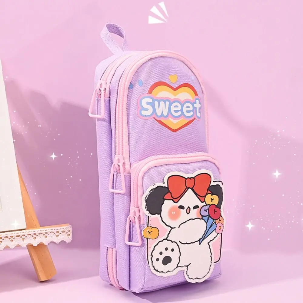 Pen Organizer Large Capacity Storage Stationery Box Cartoon Multi-layer Pencil Case Stainproof Creative Storage Bag Children