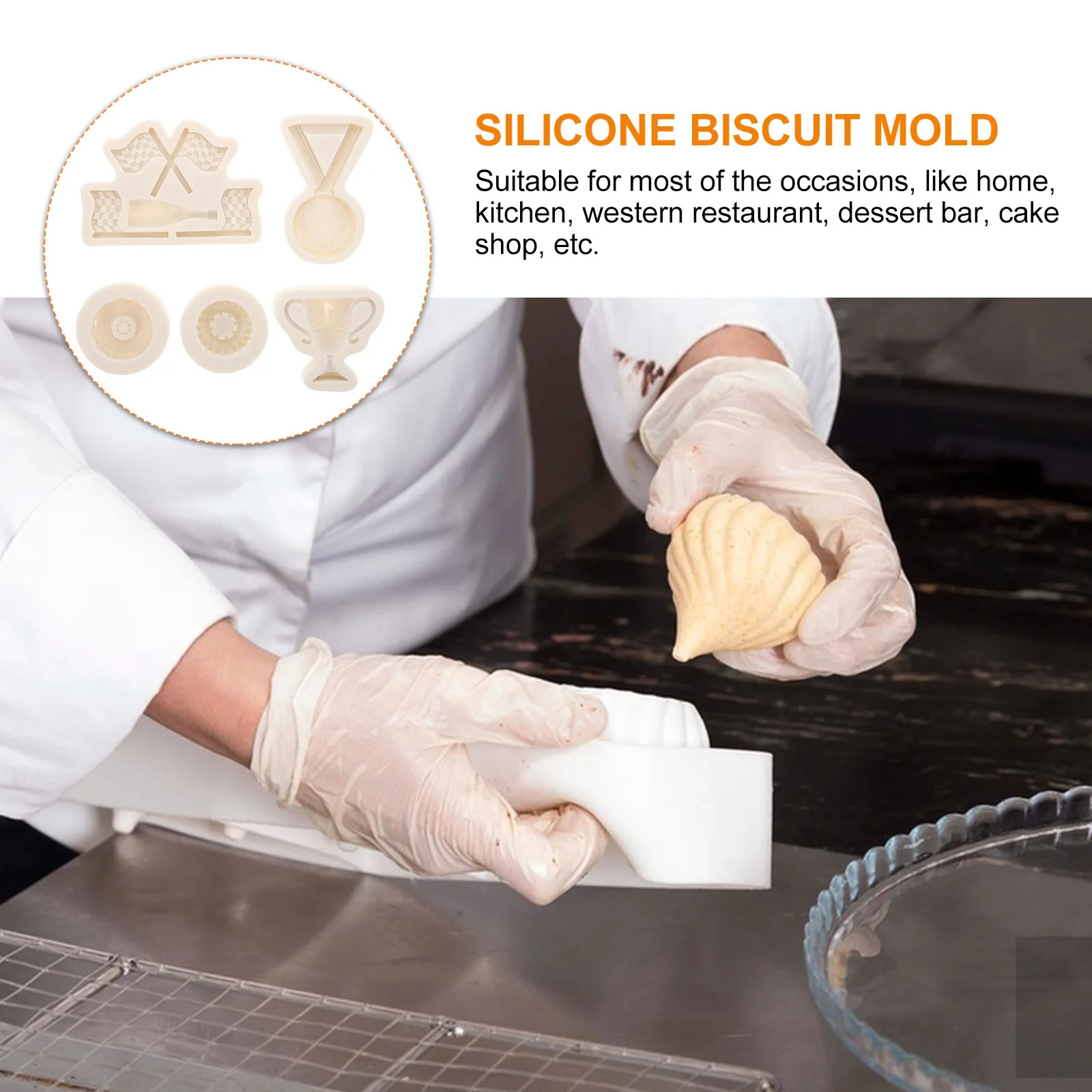 

5Pcs Racing Prize Silicone Mold Multi-Purpose Baking Tool for Fondant Biscuit Cake Chocolate DIY Racing Molds Party Cookie Mold