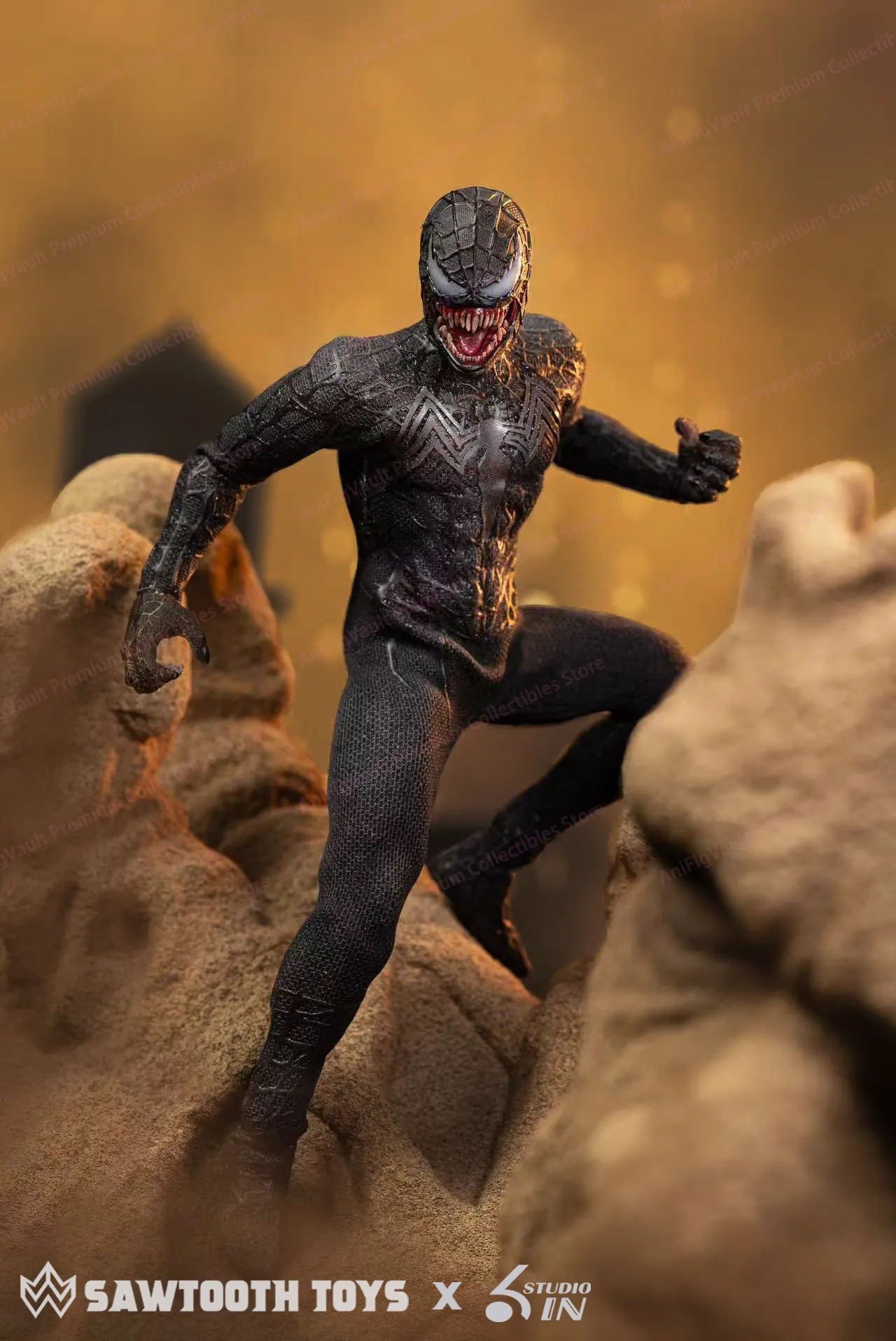 In Stock 6in & Sawtooth Toys 1/12 Scale Venom Spider-Man Symbiotic