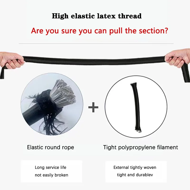 1-10mm Round Elastic Rope Black White High Elasticity Latex Rubber Band Trampoline Elastic Rope Cow Tendon Rope Sewing DIY Acces