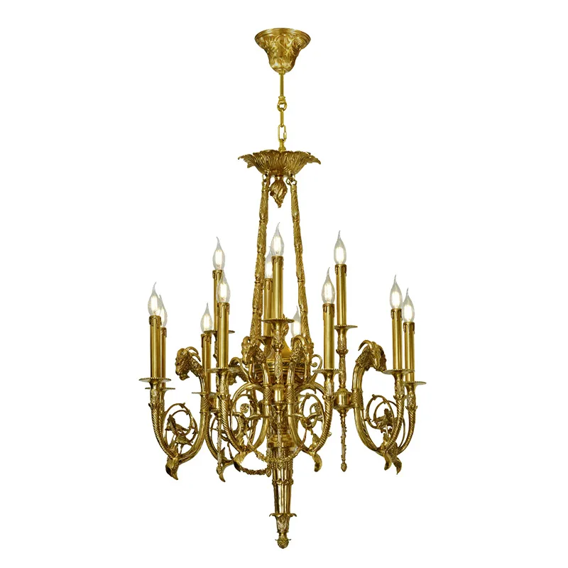 

French all-copper chandelier, European entrance foyer art living room dining room