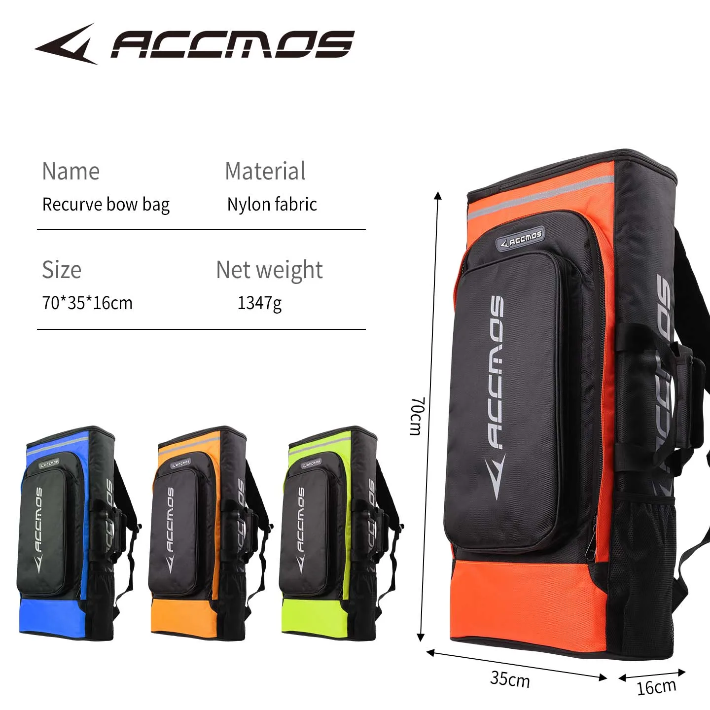 Archery Recurve Bow Bag Portable Backpack Large Capacity Convenient Carrying Case for Outdoor Hunting Shooting Storage Pockets view 3