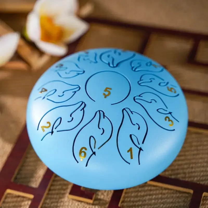 Steel Tongue Drum 6 Inch 11 Tone Handpan Ethereal Drum Portable Mini Music Drums Children Musical Instruments Yoga Meditation