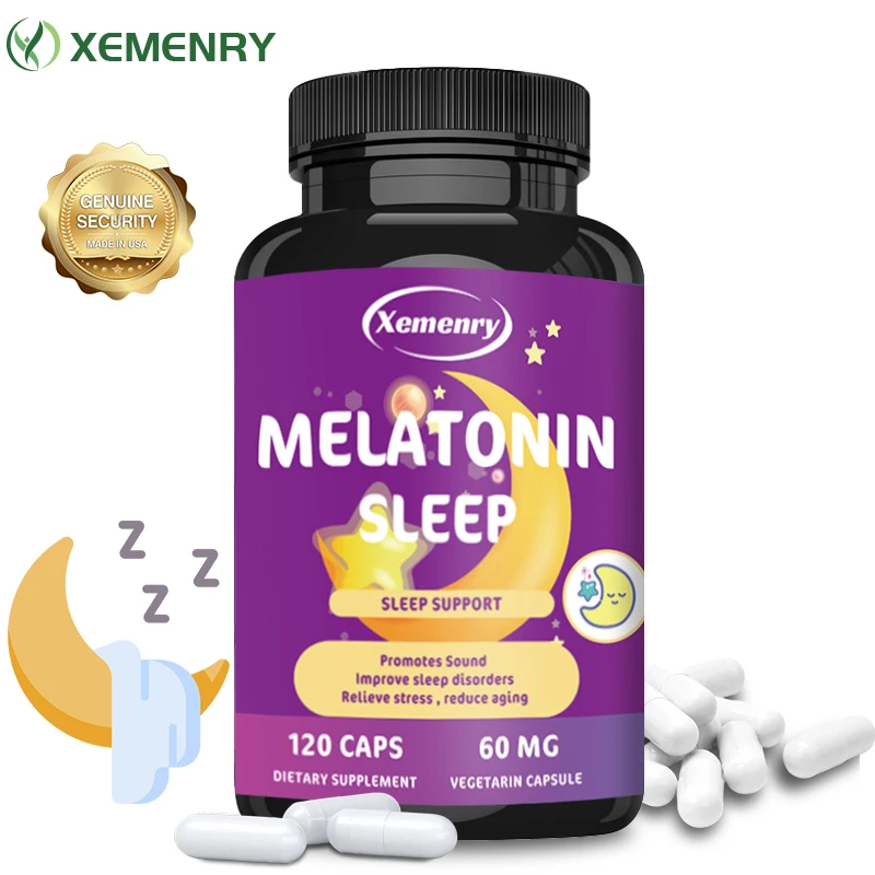 

Melatonin Capsules - Assists Sleep, Promotes Relaxation, Improves Sleep Quality, and Helps Deep Sleep - 120 Capsules