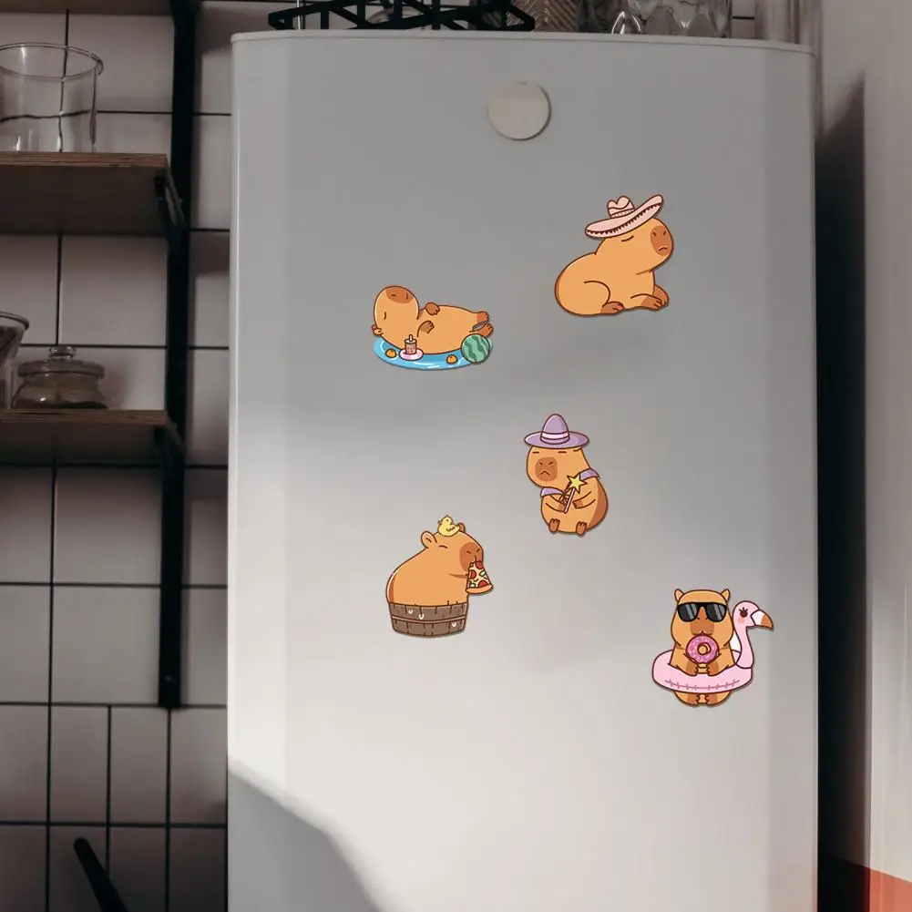 Autocollants de dessin animé Capybara pour enfants, autocollants durables vibrants, motifs de dessin animé mignons, bouteille d'eau étanche, papeterie