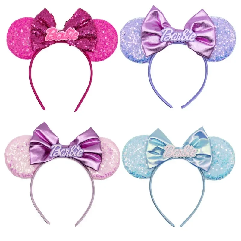 Anime Barbie Hairband Cartoon Women's Fashion Bow Tiara Cute Girl Sweet Hairstyle Decoration Kawaii Princess Accessories Gift