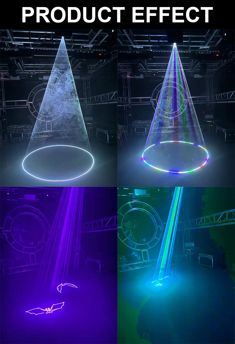 10W RGB Animations-Laserlicht ILDA/RJ45/DMX512 Mobile Bluetooth-App-Steuerung für DJ, Disco, Bar, Party, Hochzeit und Bühnenlaserlicht – Detail 7