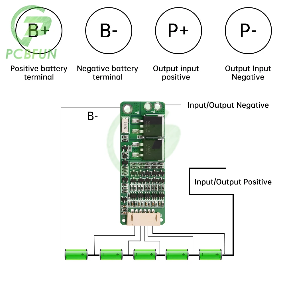 5S 10A Li-ion Lithium Battery BMS 18650 Charger Protection Board 18V 21V Cell Protection Circuit