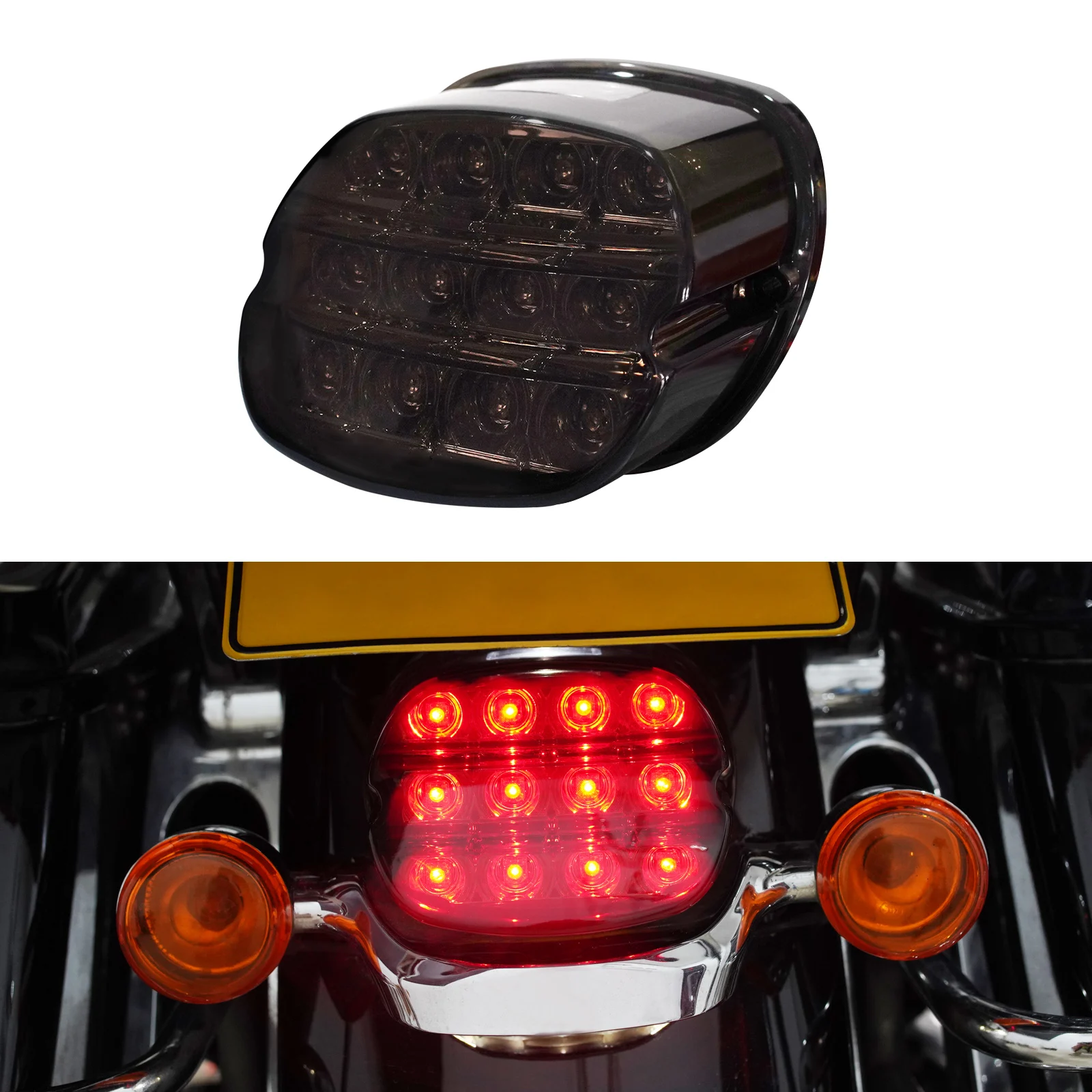 Smoked LED Rear Brake Tail Light Integrated Turn Signals Taillights Compatible