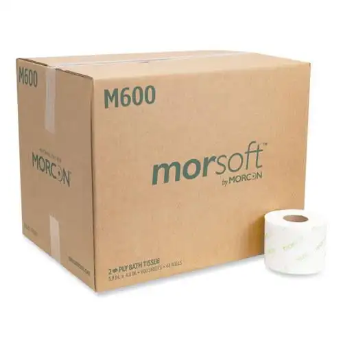 

Tissue Morsoft Controlled Toilet Paper, Septic Safe, 2-Ply, White, 3.9 X 4, 600 Sheets/Roll, 48 Rolls/Carton -Morm600
