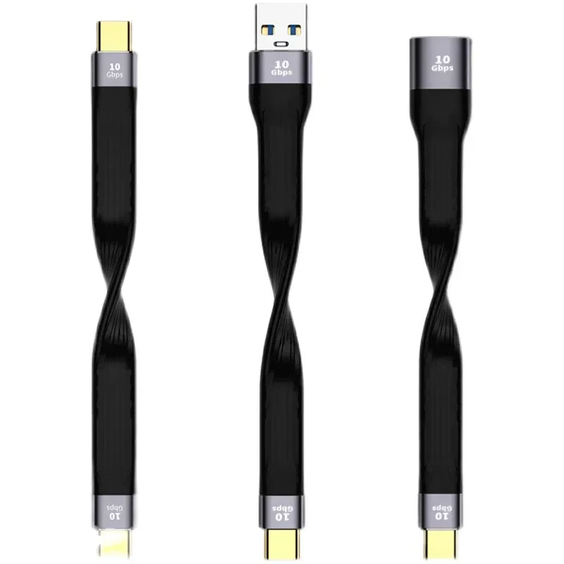 for iPhone 15 USB4 Type C Male to Male Cable 40Gbps PD Fast Charging FPC Flexible Short Adapter Cord USB 3.1 Gen 2 Data