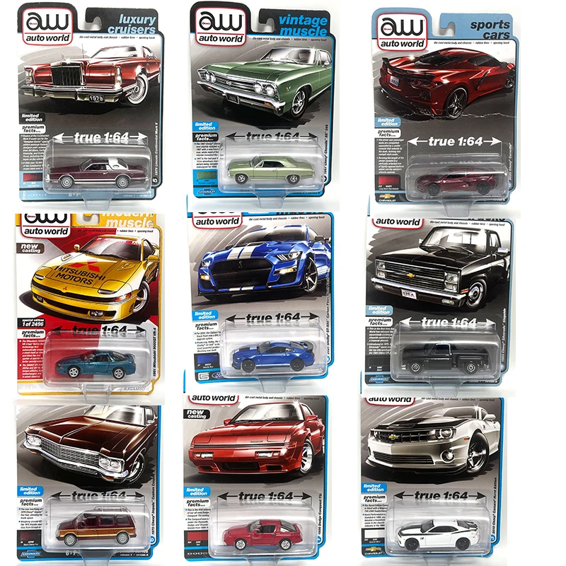 Auto World 1/64 Alloy Die-cast Metal Body and Chassis 1986 Conquest TSi Red Modern Muscle Toys Collectibles Brand New Boxes