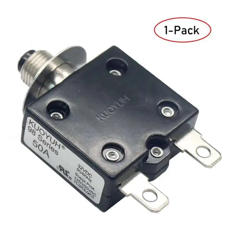 KUOYUH 98 Series 50A 250V Manual Reset Thermal Overload Protector Switch Electronic Mini Circuit Breaker