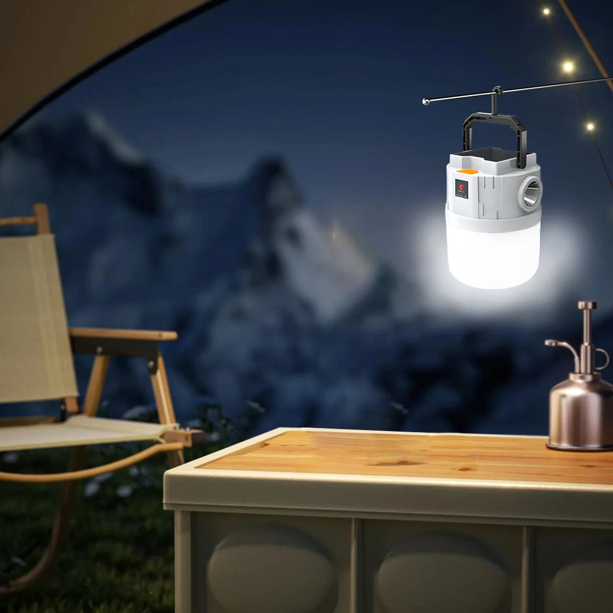 ไฟ LED พลังงานแสงอาทิตย์/ชาร์จไฟผ่าน USB หลอดไฟ LED สำหรับกลางคืน ใช้ในสวนกลางแจ้ง