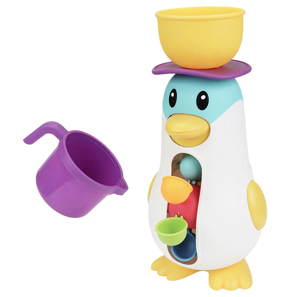 Spielzeug Pinguin Windmühle Bad Baby Baden Kinder Badewanne Cartoon mit drehbarem Wasserrad Kind