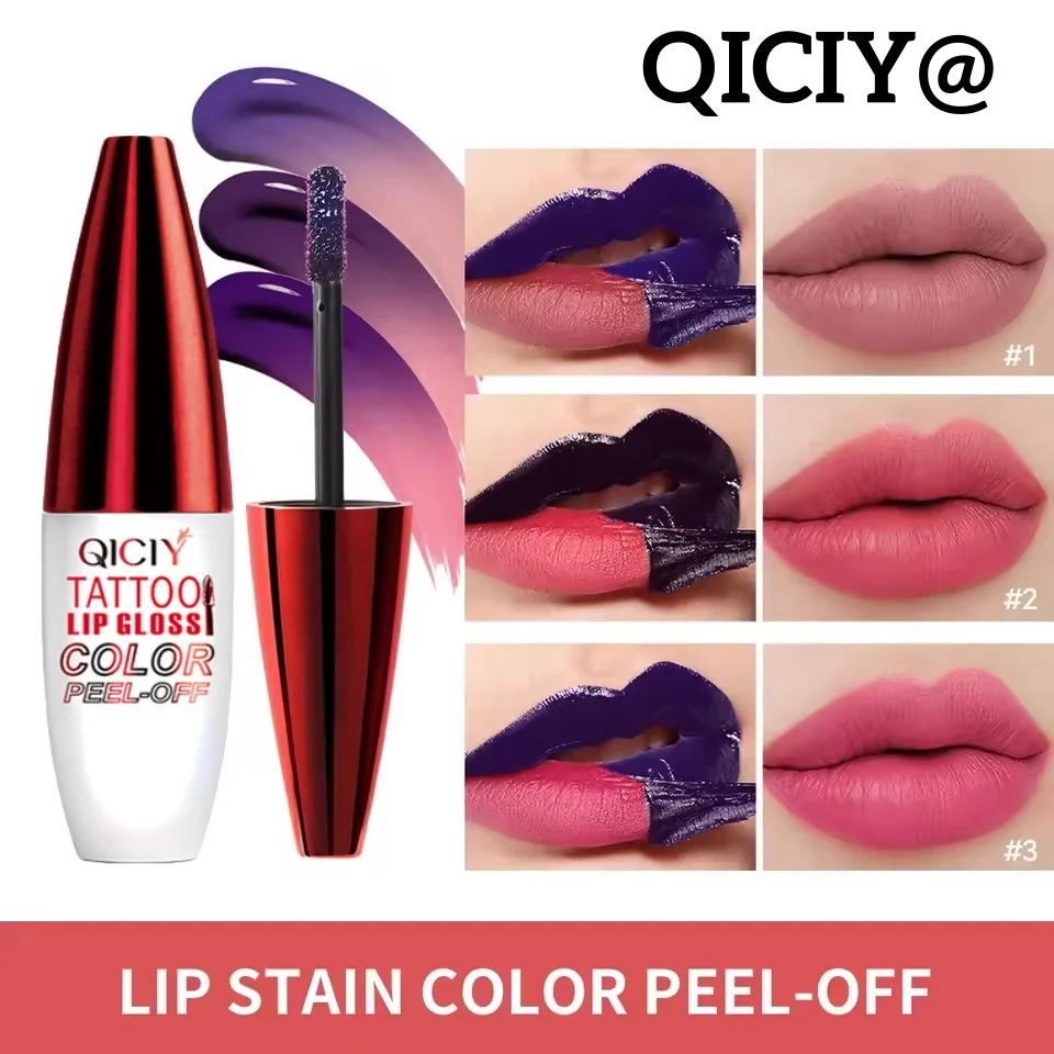 Brillo de labios rosa despegable, contorno mate, tatuaje de contorno, tinte de labios resistente al agua, resistente a la transferencia, tinte de labios Natural