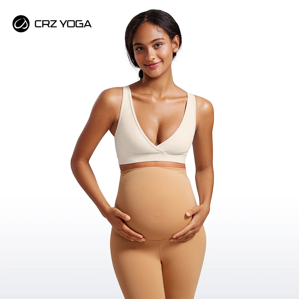 CRZ YOGA Butterluxe Maternity Nursing Bras for Women Crossover Wireless Sleep Breastfeeding Lounge Pregnancy Bra Comfortable